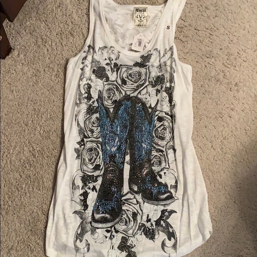 Cowgirl boots tank top